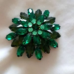 Emerald Smokey Brooch